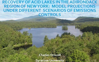 title slide Recovery of Acid Lakes in New York's Adirondack Mountains